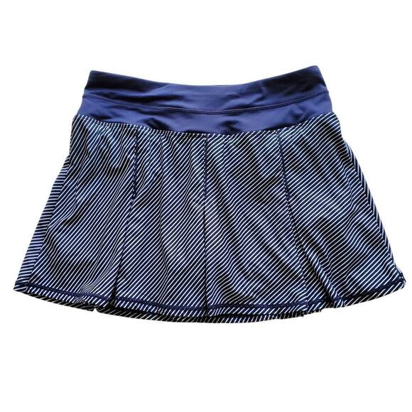 KYODAN Skort Diagonal Striped Navy White Tennis Pickleball Size S - Picture 2 of 10
